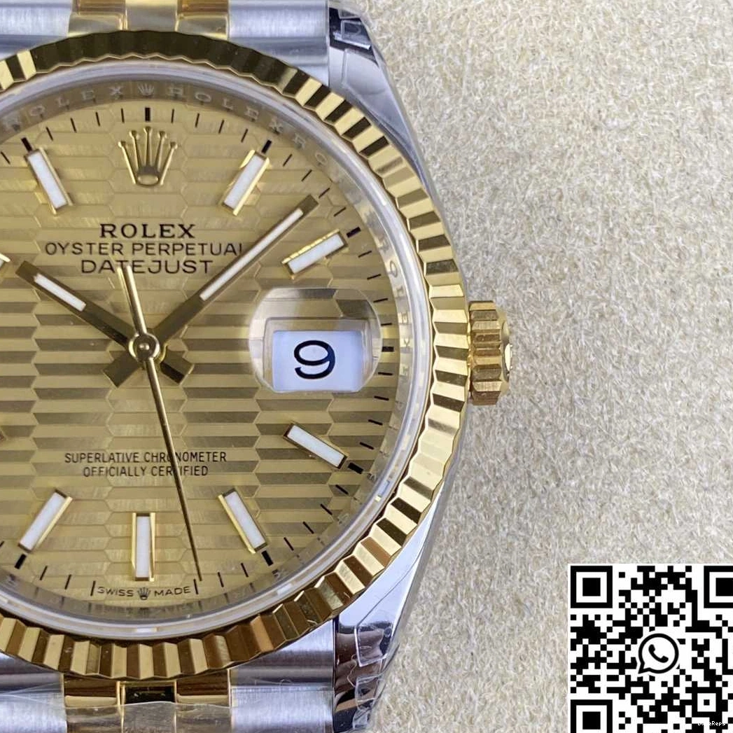 Hourmarker M126233 Factory 36MM Yellow Rolex Diamond Dial VS Motif Tone Two Datejust 0810